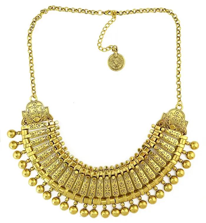 Collier ras du cou ethnique traditionnel gitane Afghan pour femmes