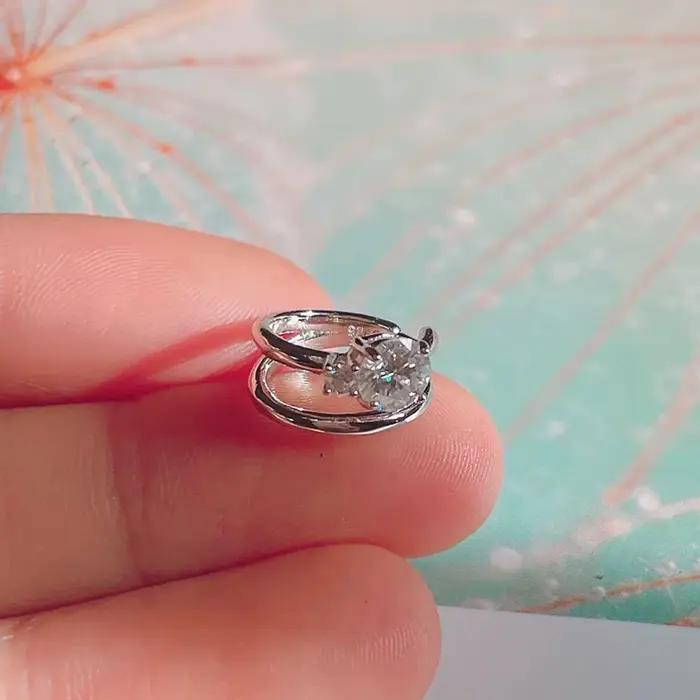 Boucles d'oreilles à Clip en Moissanite U scintillantes pour femmes en argent Sterling 925 bijoux de fête occasions spéciales partys anniversaires mariage cadeaux pour femmes