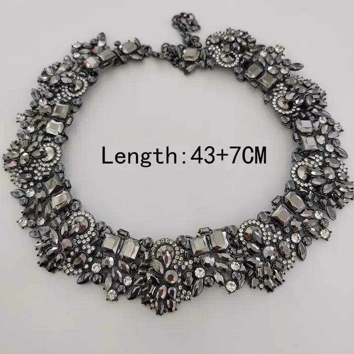 2026 nouveau indien Vintage pistolet gris cristal strass grand collier