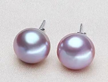 Boucles d'oreilles en perles d'eau douce naturelles blanches véritables pour femme