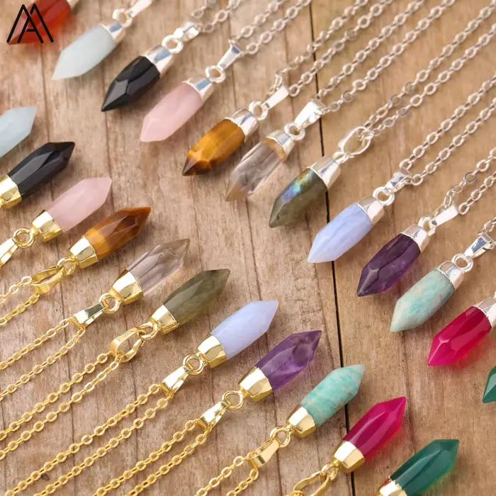 Collier pendentif en cristal d'Alanding Yst pour femme, bijoux de luxe, pointe de flèche naturelle, pierre précieuse, cadeau pour ami, amant, livraison directe
