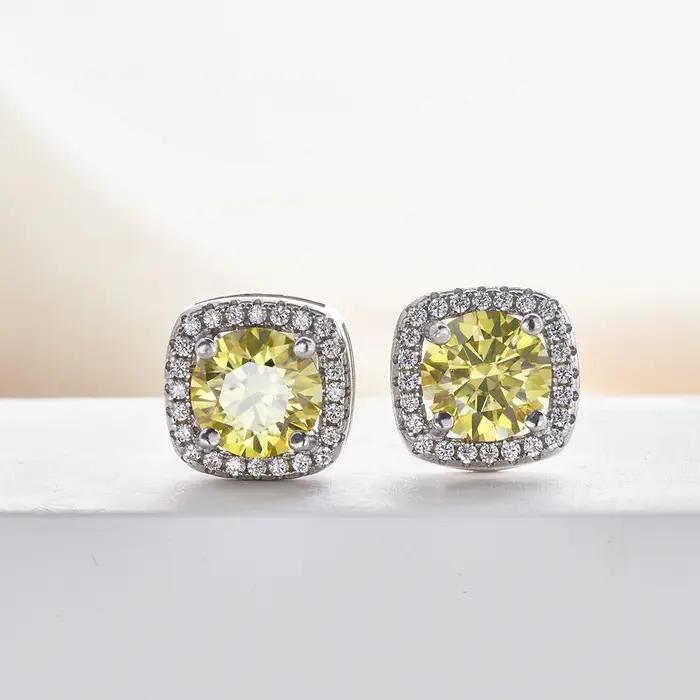 PomerceJelly-Boucles d'oreilles en diamant Moissanite pour femme