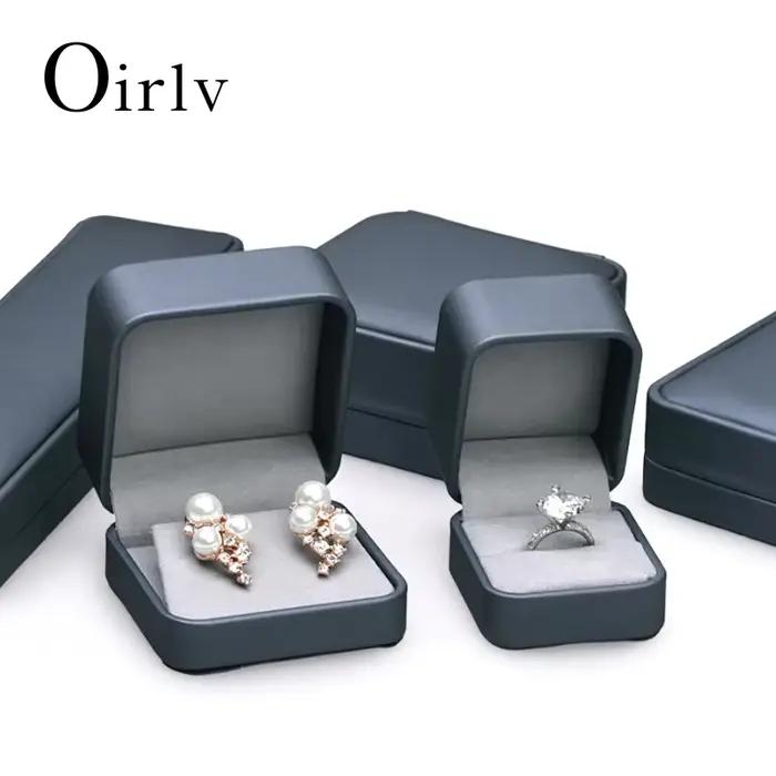 Oirlv – ensemble de boîtes à bijoux en velours avec logo ajouté pour boîte à colliers/boîte à bagues/boîte à boucles d'oreilles, rangement et vitrine pour bijoutier