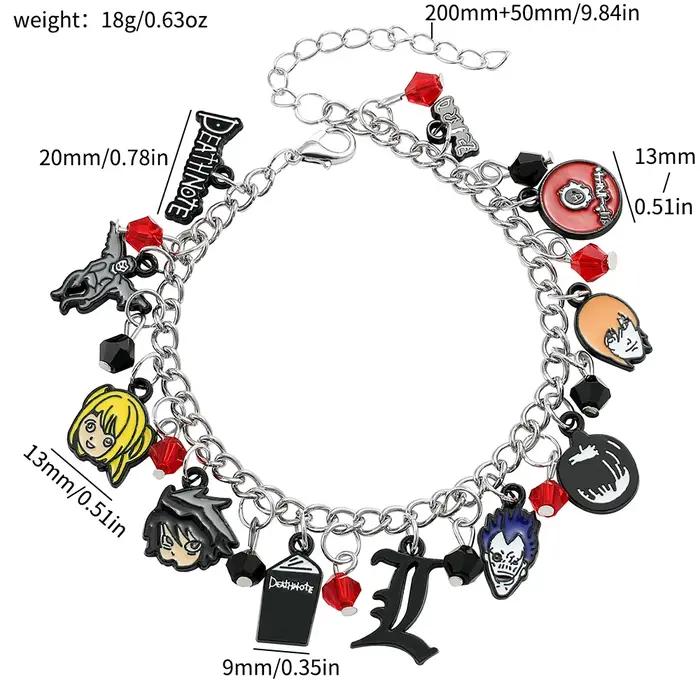 Bracelet porte-bonheur Death Note - Bijoux de cosplay anime avec breloques L