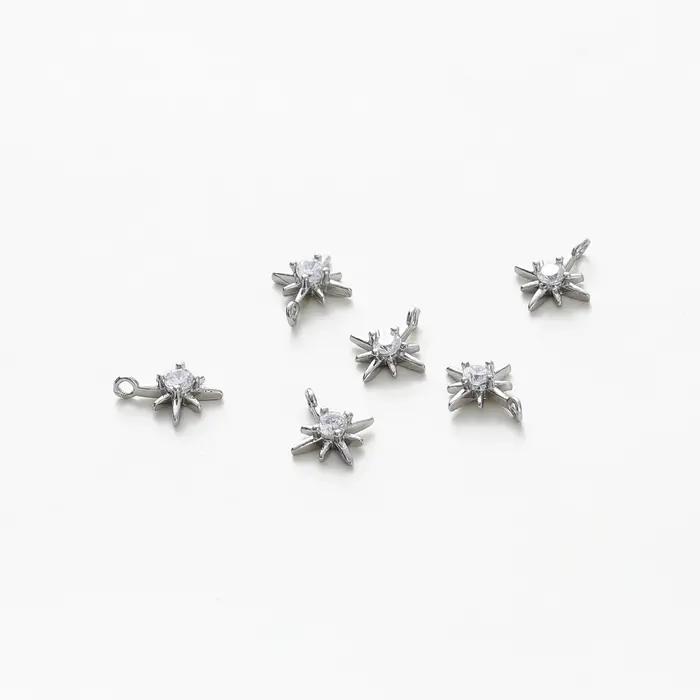 10 pièces/lot 18K couleurs or strass hexagramme étoiles pendentifs en laiton Bracelet breloque décor