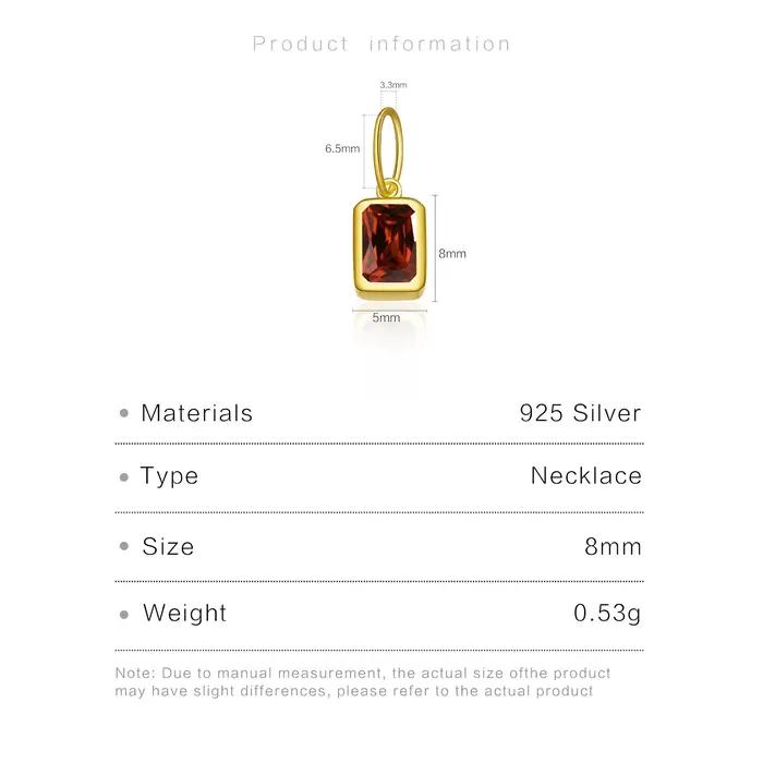 VEWANT – pendentif carré multicolore en argent Sterling 100% 925 pour femmes