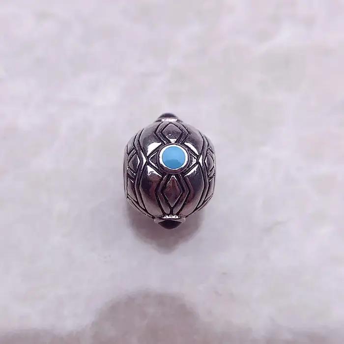 Accessoires de perles ethniques en argent regardé 925 pour hommes et femmes