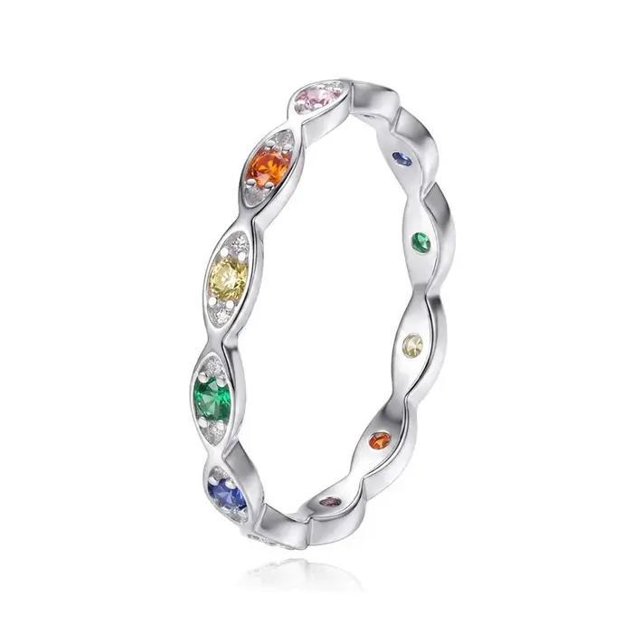 Trustdavis – bague en argent 925 véritable pour femmes, bijoux fins, à la mode et de luxe, avec Zircon coloré, taille 6 7 8, joli cadeau, DS4923