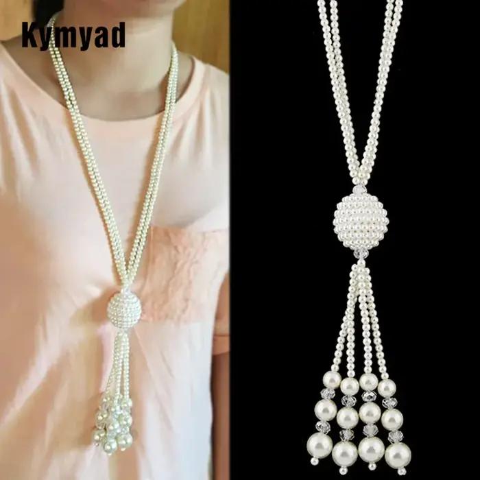 Kymyad-Collier long avec pompon