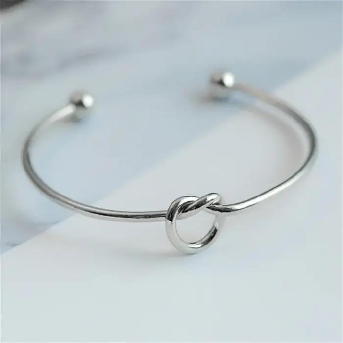 Bracelet de luxe en argent Sterling 925 pour femmes, chaîne Double couche nouée, minimaliste, Collag