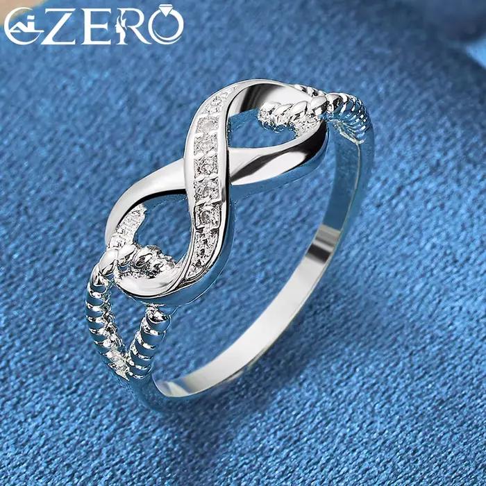 ALIZERO – bague en argent Sterling 925 et Zircon en forme de 8