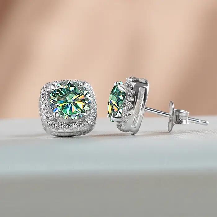 PomerceJelly-Boucles d'oreilles en diamant Moissanite pour femme