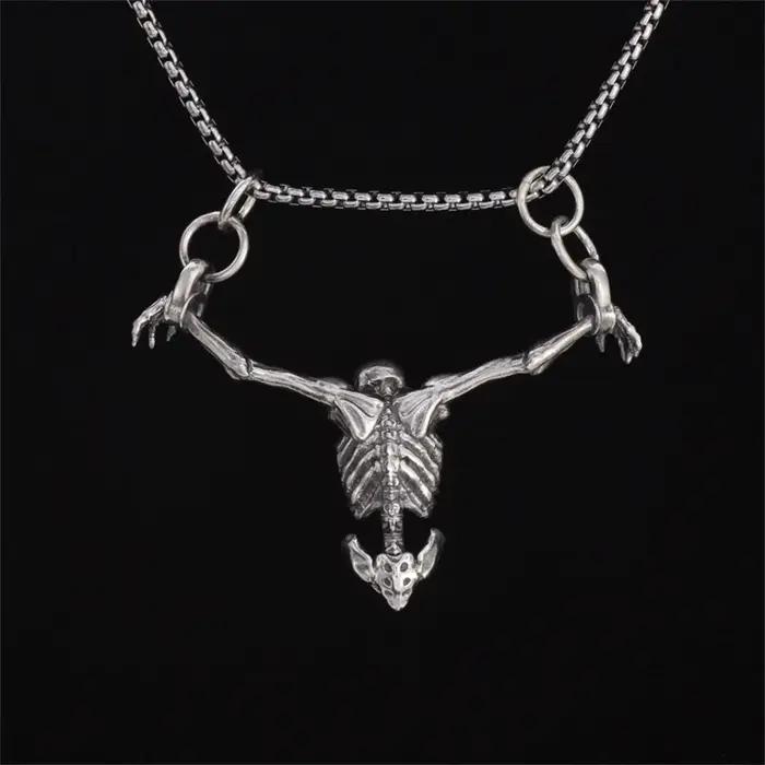 Collier crâne Punk, pendentif crâne de captivité