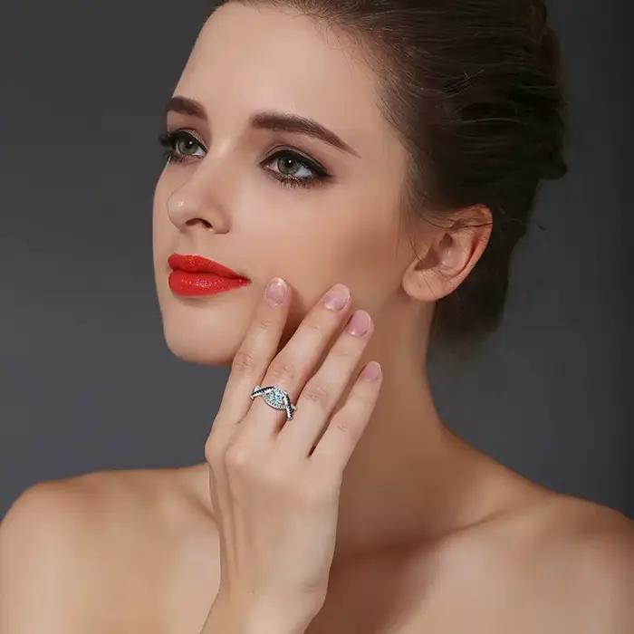 Noir Awn 2025 nouvelle mode anneaux pour femmes classique couleur argent ovale Bague de mariage Bijoux C002