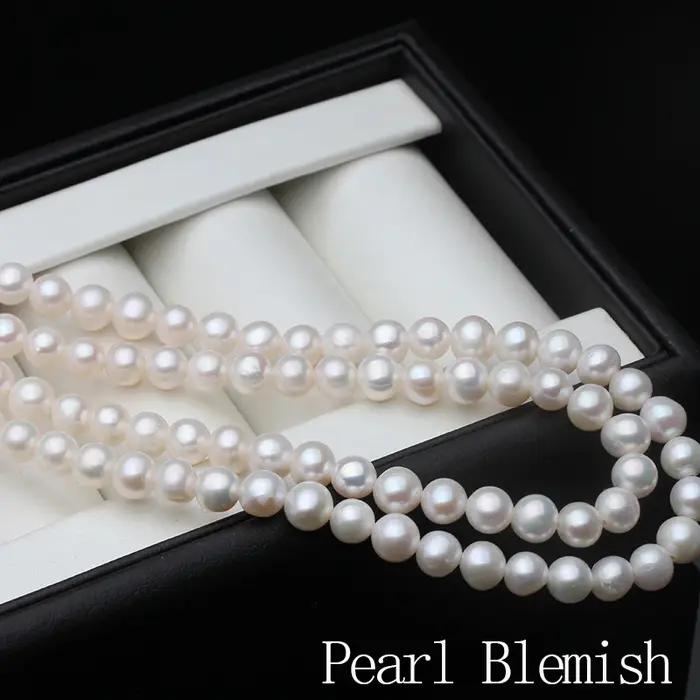 Collier de perles d'eau douce naturelles blanches véritables pour femme