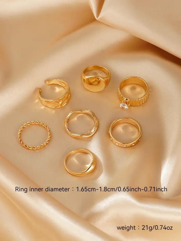 Ensemble de bagues épaisses pour femmes avec accent CZ