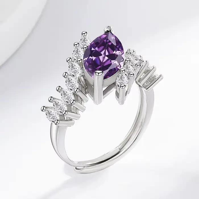 Bague ovale en argent Sterling 925 pour femmes