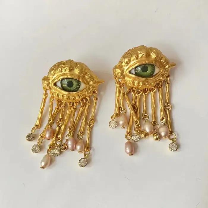 Boucles d'oreilles Vintage pour femmes, boucles d'oreilles tendance exagérées, Style Baroque, bijoux