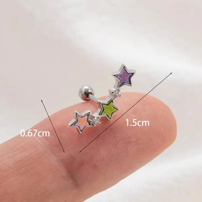 Boucles d'oreilles clous avec étoiles acryliques colorées bijoux de piercing hypoallergénique pour femmes occasions spéciales et quotidienne
