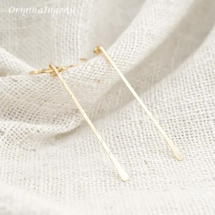 Boucles d'oreilles longues faites à la main en argent 925/or