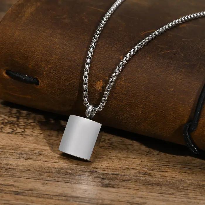 Collier initial personnalisé pour hommes acier inoxydable lettre majuscule alphabets A-Z pendentif carré géométrique monogramme collier occasionnels