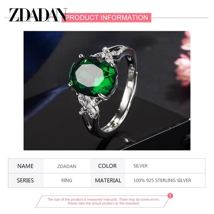 ZDADAN – bague ovale réglable en argent 925 pour femmes, bijoux à la mode