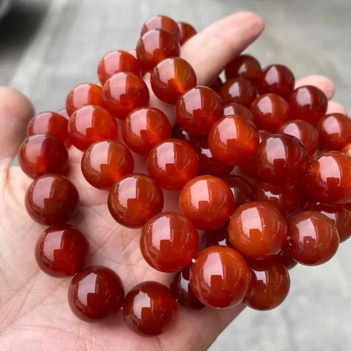Bracelets de perles de pierres naturelles cornaline rouge agate rouge onyx extensibles yoga guérison bijoux cadeaux pour femmes et hommes occasions spéciales