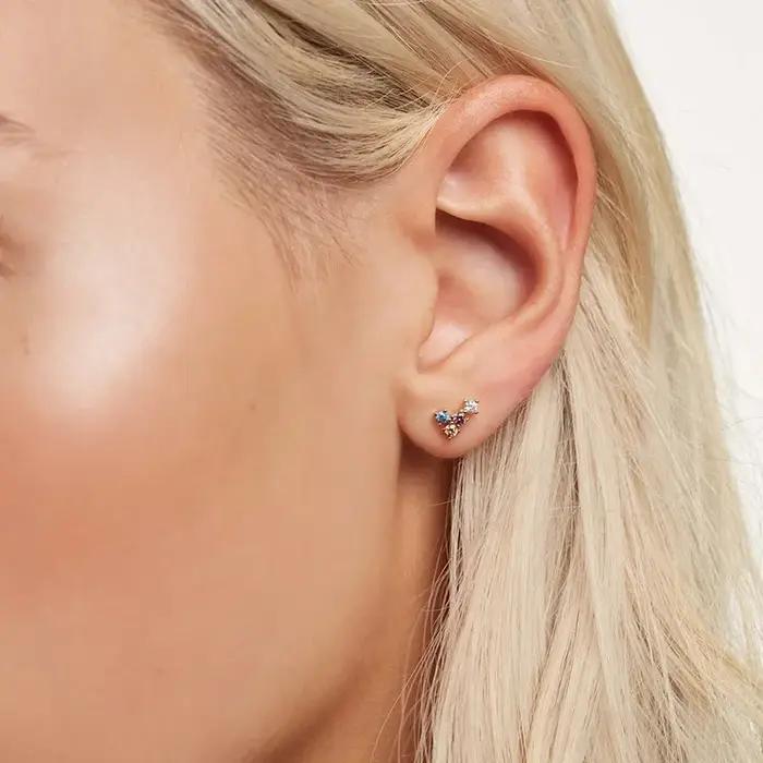 Boucles d'oreilles asymétriques en argent Sterling 925 pour femmes