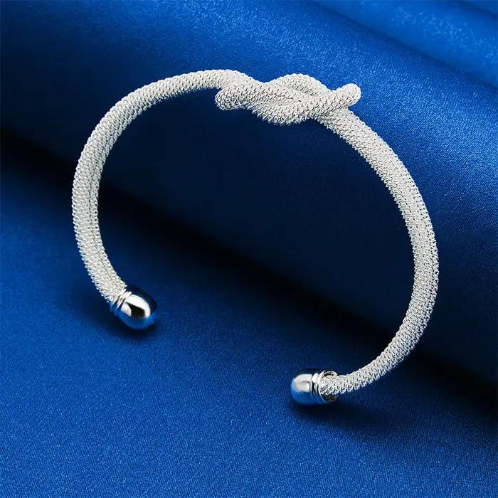 Bracelet en argent sterling 925 ajustable pour femmes styles modernes occasions d'engagement fêtes mariages