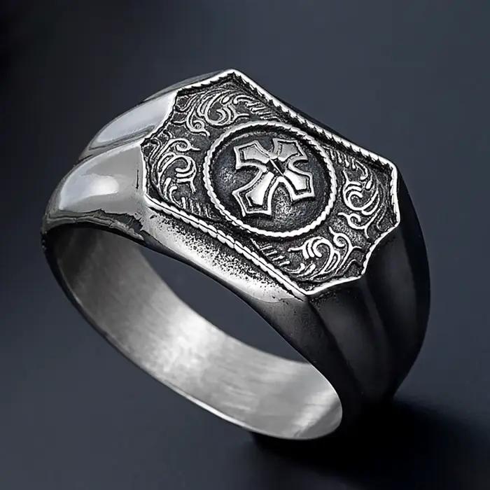 Bague croix foi et force pour hommes et femmes