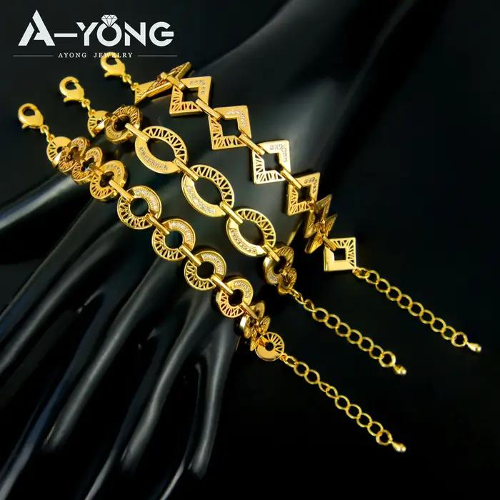 Bracelet de mode de dubaï plaqué or 21 carats