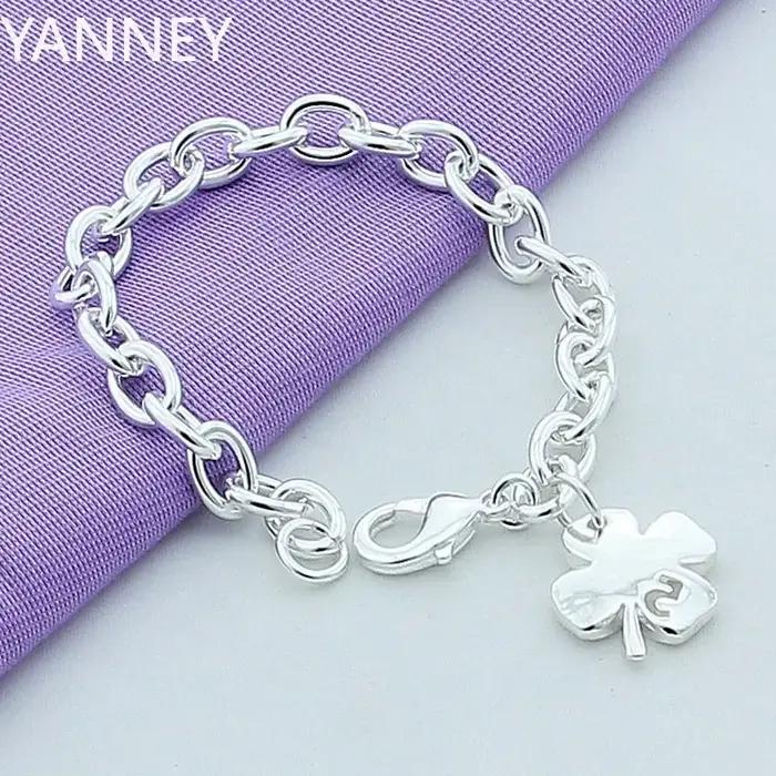 Bracelet en argent 925 de qualité supérieure, breloque à quatre trèfles, bijoux pour femmes, vente e