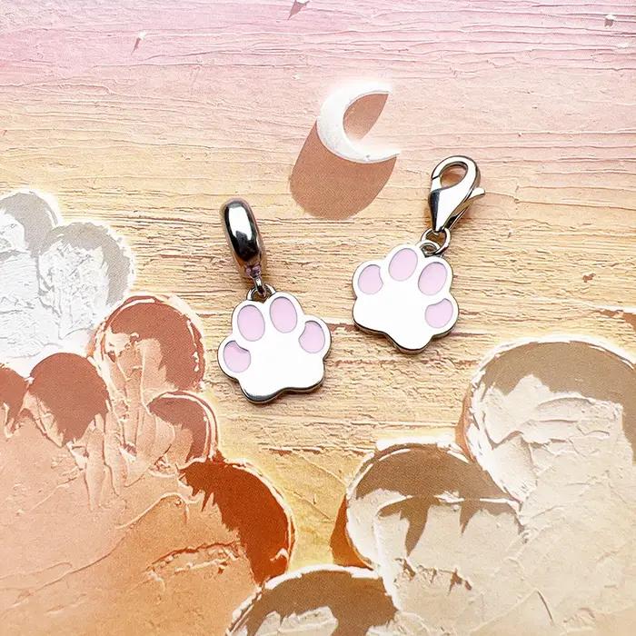 Pendentif patte rose en argent regardé 925 pour femme
