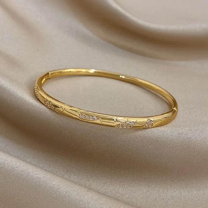 Freetry – Bracelet de luxe plaqué or en Zircon brillant pour femmes