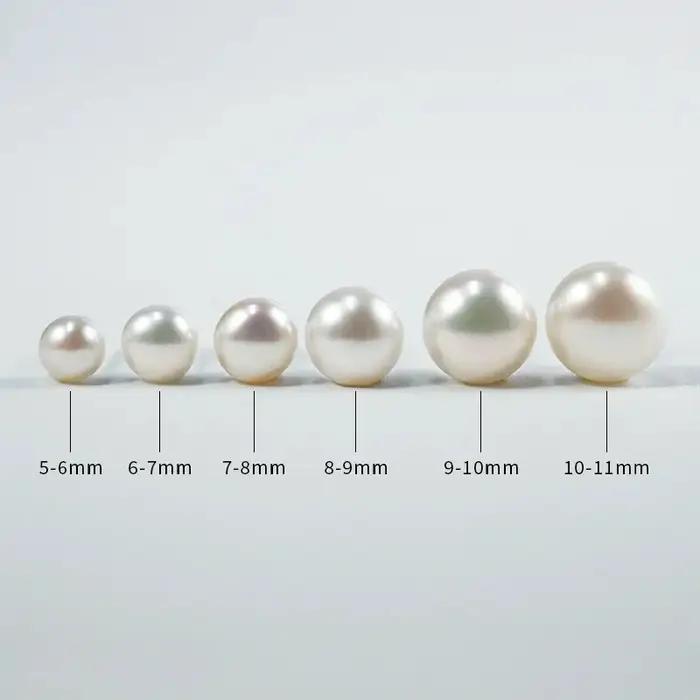 100% perles naturelles boucles d'oreilles perle demi-trou percé