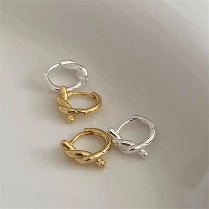 Boucles d'oreilles circulaires en argent Sterling S925 pour femmes