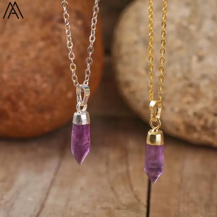 Collier pendentif en cristal d'Alanding Yst pour femme, bijoux de luxe, pointe de flèche naturelle, pierre précieuse, cadeau pour ami, amant, livraison directe
