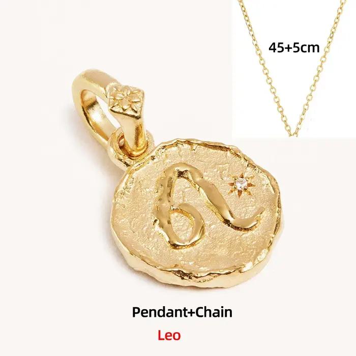 Pendentif symbole 12 Constellations en acier inoxydable