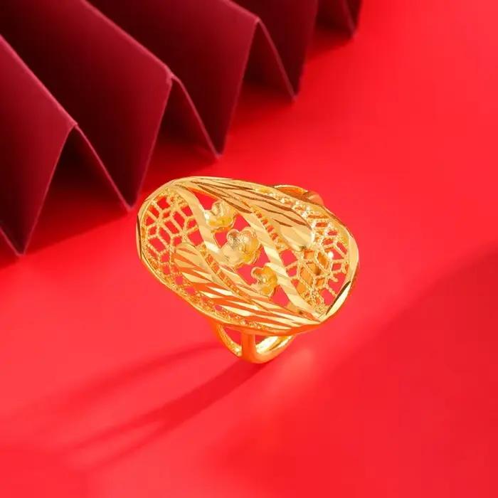 Bague en or 18 carats pour femmes, style classique, mariage, anniversaire, port quotidien, cadeau pour occasions spéciales