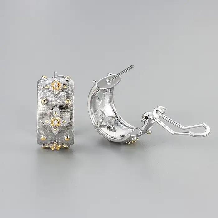OKLA – boucles d'oreilles Vintage françaises découpées en Zircon pour femmes, bijoux élégants et charmants, accessoire de mariage pour rencontres, cadeau