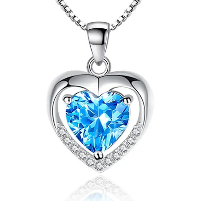 Joli collier en argent sterling 925 Zircom pour femmes