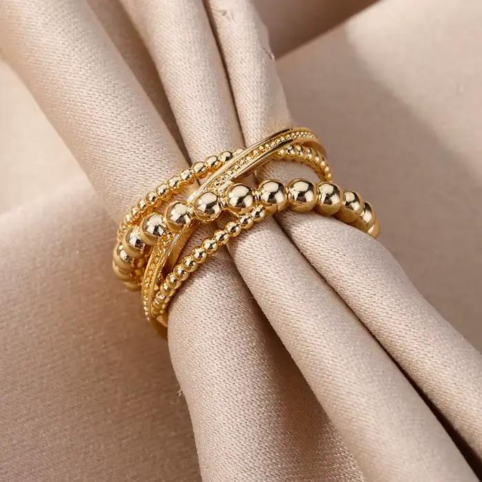 Bagues croisées en perles Vintage pour femmes et hommes