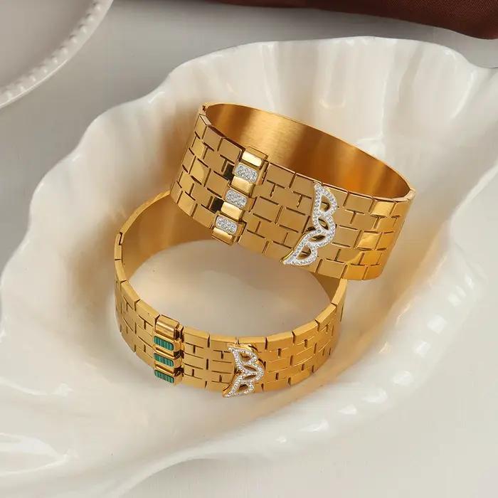 Bracelet épais en acier inoxydable pour femmes