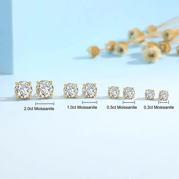 Szjinao réel complet 18k boucles d'oreilles en or AU750 Moissanite diamant véritable or femmes bijoux Certifid K or luxueux cadeaux de saint valentin