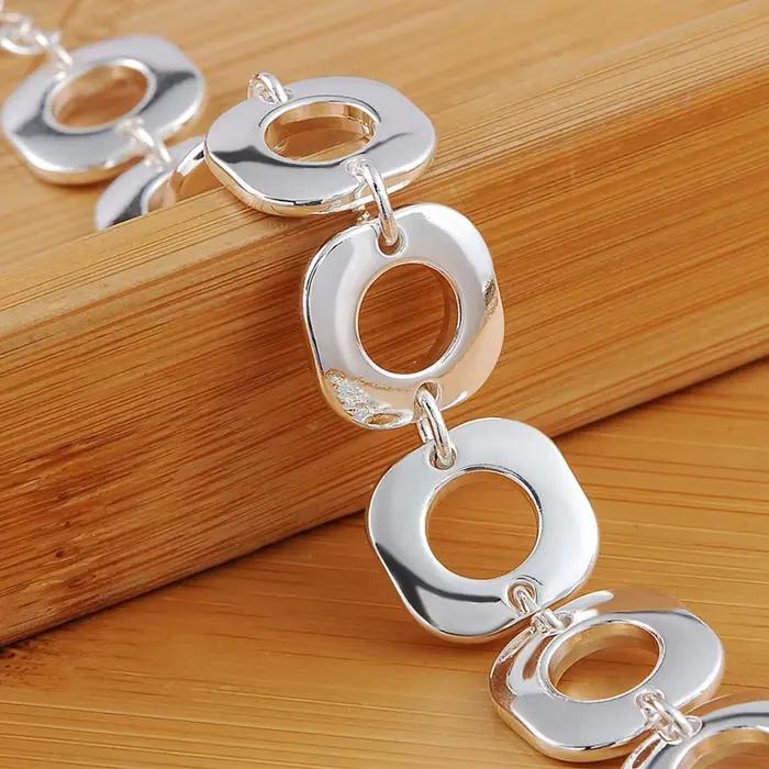Bracelet carré fin en argent regardé 925 pour femme, 8 amarans, mode couple, fête, bijoux de mariage