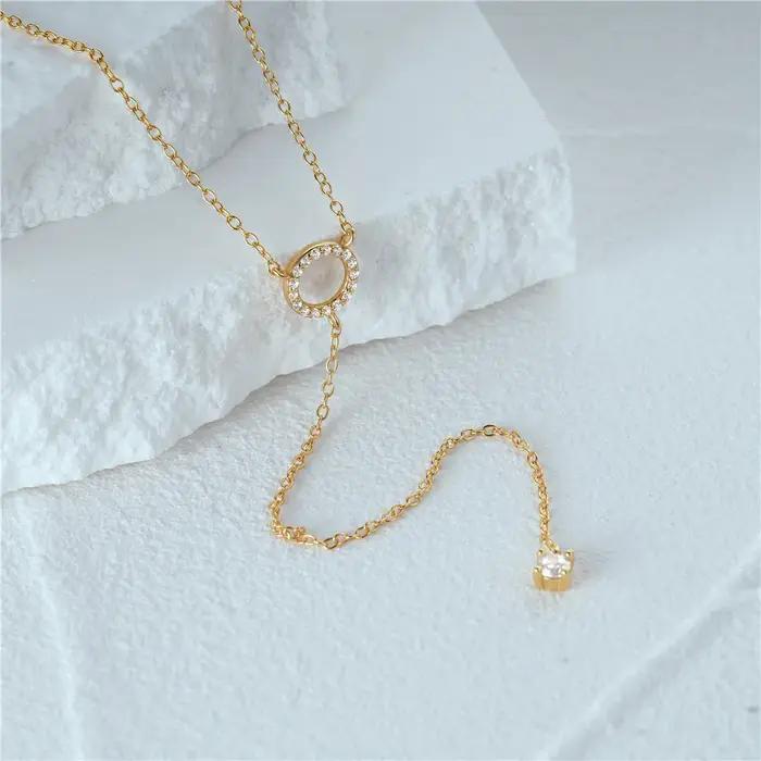 CANNER réel 925 bijoux en argent Sterling collier circulaire Zircon pendentif clavicule chaîne gland conception