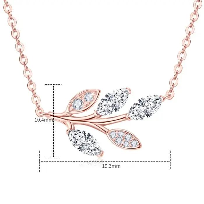M-JAJA Moissanite feuille pendentif collier Marquise coupe diamant
