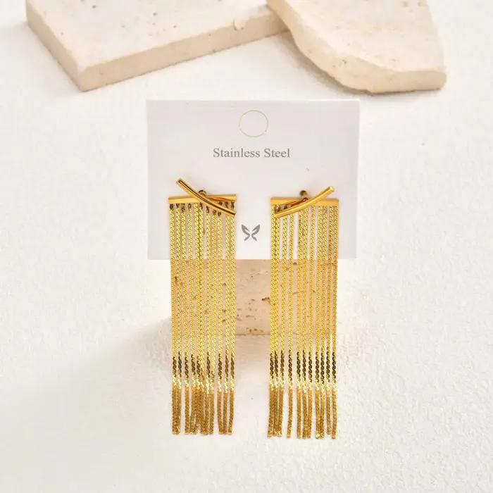 Boucles d'oreilles à pampilles à longues franges pour femmes