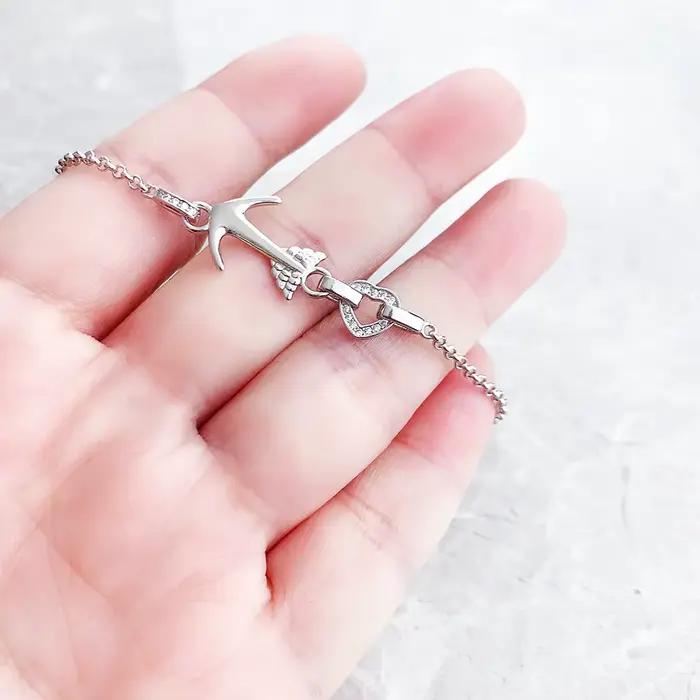 Collier amour ancre et coeur bijoux fins Europe 925 argent sterling tout nouveau cadeau romantique pour les femmes
