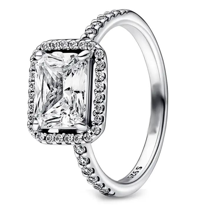 Bague minimaliste de luxe en argent sterling S925